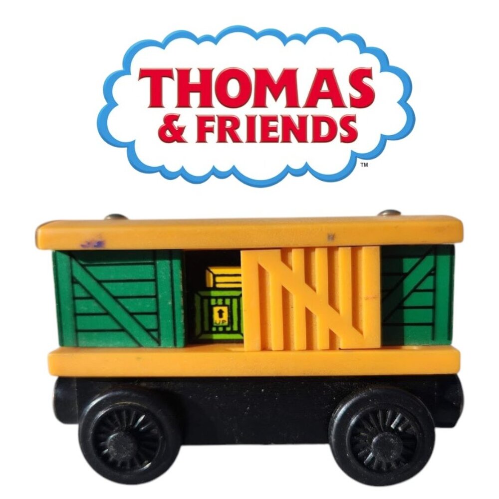 Thomas the Train Rare 2003 Wooden Railway Box Car Friends Engine Sliding Door Co